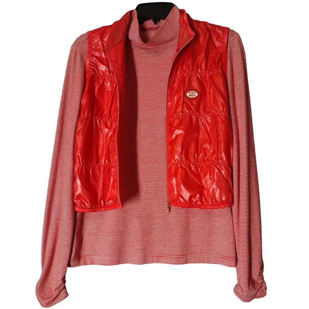 Disney Minnie Mouse Top 95 Kids Red Striped Vest Y2K Whimsical Streetwear Bold